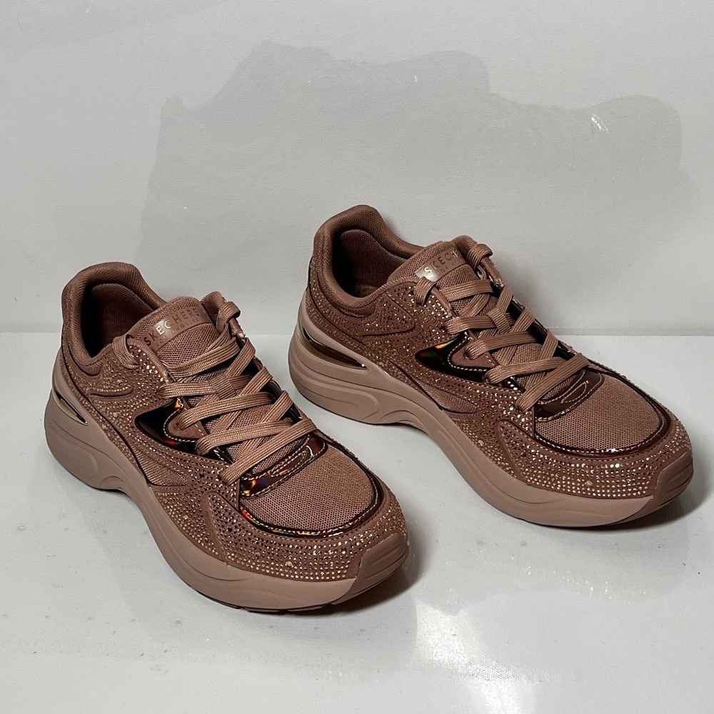 Skechers Hazel Street Rhinestone Lace-Up Sneakers - Picture 1 of 6